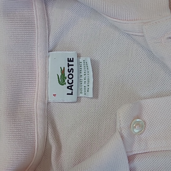 Lacoste Mens  Light Pink Polo Shirt Size M Or 4 Spring , Summer - Picture 3 of 12